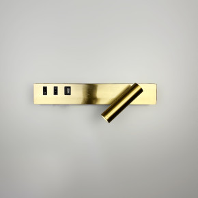 Латунне бра з поворотним спотом справа + розʼєм USB