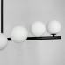 Видовжена чорна люстра BALLS WAVE з білими плафонами