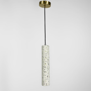Підвіс Terrazzo Cylinder Long із білим бетонним плафоном 30х6 см