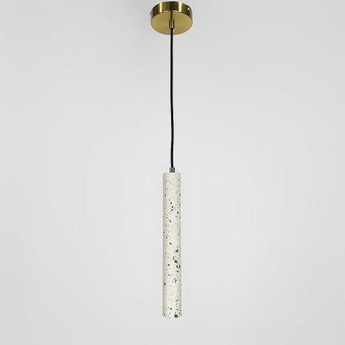 Підвіс Terrazzo Cylinder Long із білим бетонним плафоном 30х4 см