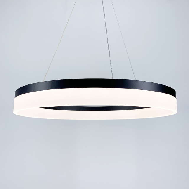 Сучасна LED люстра у чорному каркасі Ø 60 см