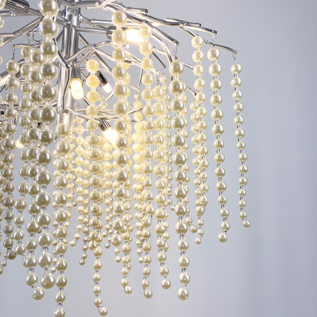 Чарівна люстра в хромі Pearl selection Ø 60 см