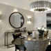 Підівісна люстра з хромованими пластинами