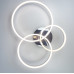 LED люстра в кольорі хром на 3 кільця фото LED люстра в кольорі хром на 3 кільця