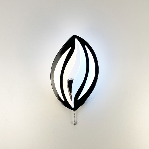 Бра LED у формі пелюстки чорного кольору