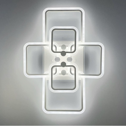Золота LED люстра на 2+2+2 ріжки квадратної форми