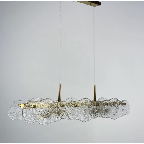 Розкішна видовжена підвісна люстра Wave shaded з фактурним склом