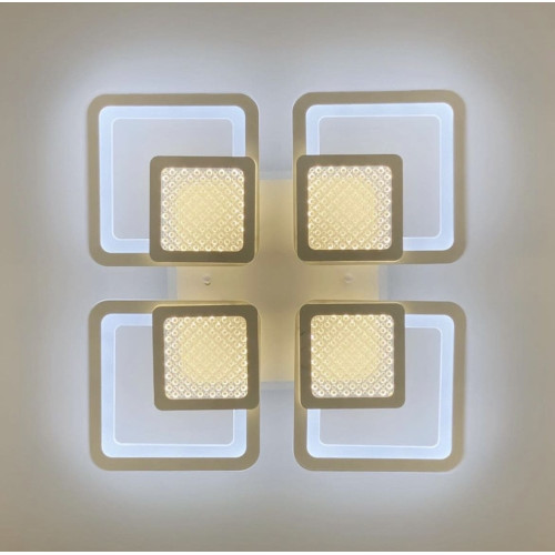 Люстра LED на 4+4 квадрати в білому кольорі