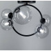 Люстра у формі кільця в чорному корпусі з плафонами Bubble