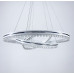 Біла LED люстра на 3 кільця з хромованою смужкою