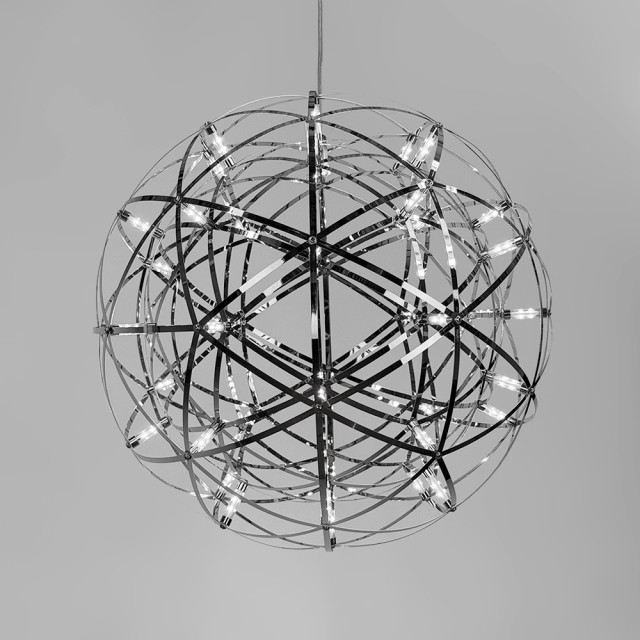 Світлодіодний підвісний світильник-сфера у хромованому корпусі Ø 40 см