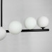 Видовжена чорна люстра BALLS WAVE з 9 білими плафонами