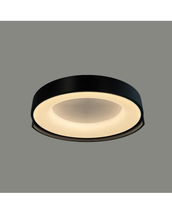 Стельовий LED-світильник у чорному корпусі на три режими Ø50х12 см