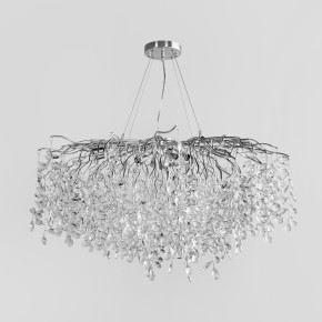 Вишукана срібна підвісна люстра з прозорим кришталем Ø100 см