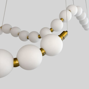 Люстра латунна із серії Perla дугоподібна на 50 світлових кульок 3 режими