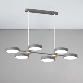 Люстра підвісна світлодіодна Sirius B X13284/6 GREY+WOOD сіра