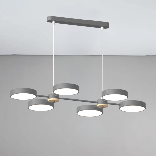 Люстра підвісна світлодіодна Sirius B X13284/6 GREY+WOOD сіра