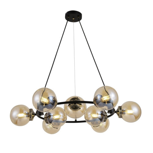 Люстра підвісна 74405/9 Antique Brass + Matte black на 9 плафонів