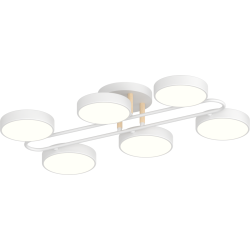 Люстра LED VALESO,108W 3000-6000K, XI3322-6 білий+дерево