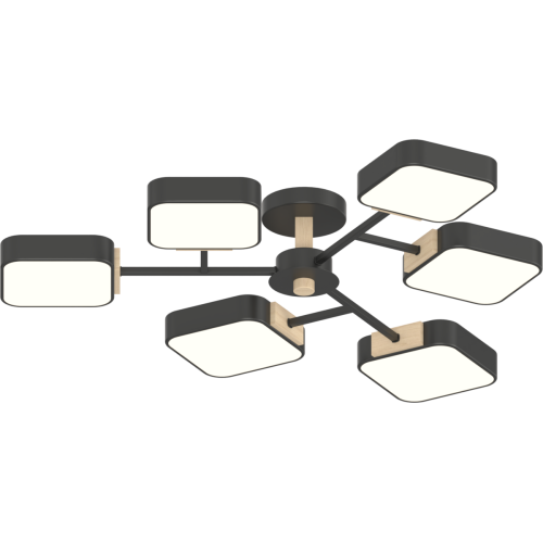 Люстра LED VALESO XI3363-6 ,3000K, 4200K, 6000Kчорний+дерево