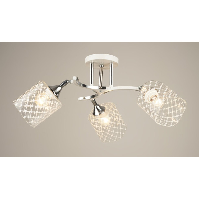 Люстра стельова Sirius B N4513/3 WT+CH з поворотнім механізмом