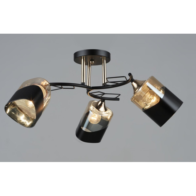 Люстра стельова Sirius B K2172/3 BK+FGD на 3 плафони