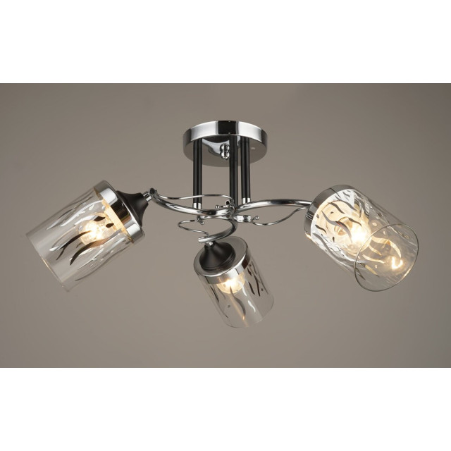 Люстра стельова Sirius B C1412/3 BK+CH