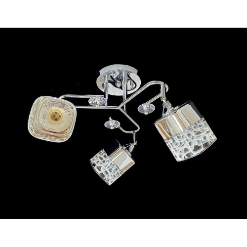 Люстра стельова класична на 3 плафони метал та скло VALESO 2431D/3 Хром