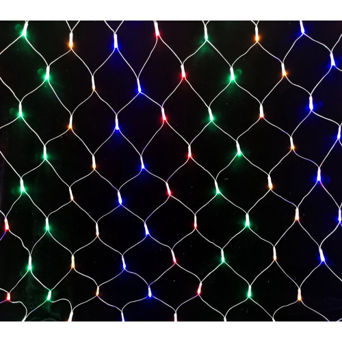 Гірлянда-сітка новорічна LED VALESO 160 RGB 1.2x1.5 м 8 режимів Зелений провід LKS5048