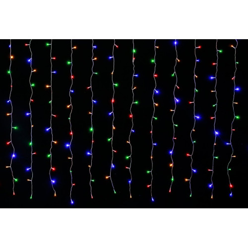 Гірлянда-штора LED VALESO 144 RGB 3х2 м 8 режимів Прозорий провід LKS5053