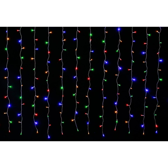 Гірлянда-штора LED VALESO 144 RGB 3х2 м 8 режимів Прозорий провід LKS5053