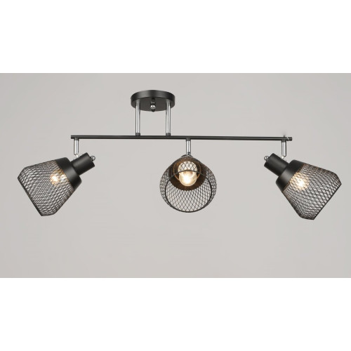 Люстра стельова VALESO K2357/3 чорний+хром