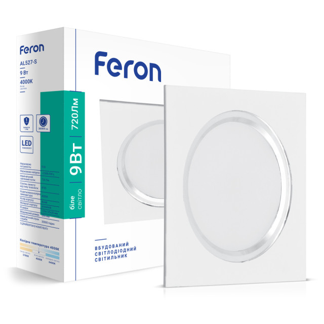 Світлодіодний світильник Feron AL527-S 9Вт 4000K Світлодіодний світильник Feron AL527-S 9Вт 4000K