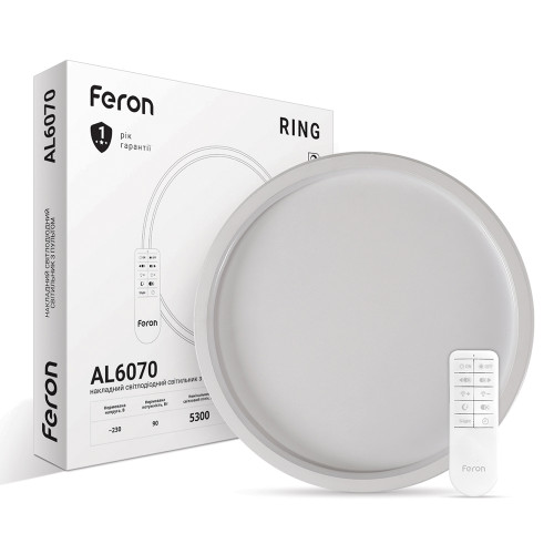 Світлодіодна накладна люстра Feron AL6070 RING 90Вт білий
