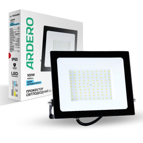 Світлодіодний прожектор Ardero LL-1100ARD 100Вт 6500K чорний