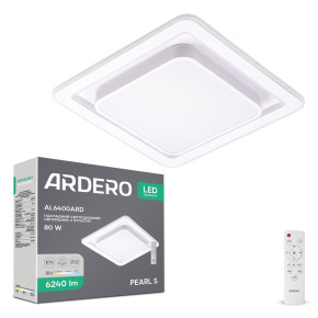 Світлодіодна накладна люстра Ardero AL6400ARD PEARL S 80Вт білий