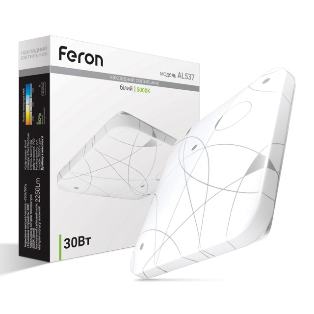 Світлодіодний накладний світильник Feron AL537 30Вт 5000K білий