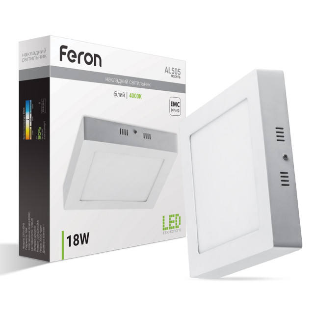 Світлодіодний накладний світильник Feron AL505 18Вт 4000K білий