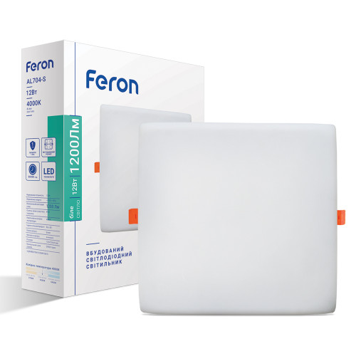 Світлодіодний вбудований світильник Feron AL704-S 12Вт 4000K білий