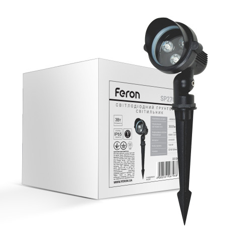 Ґрунтовий світлодіодний світильник Feron SP2704 3Вт 6500K чорний