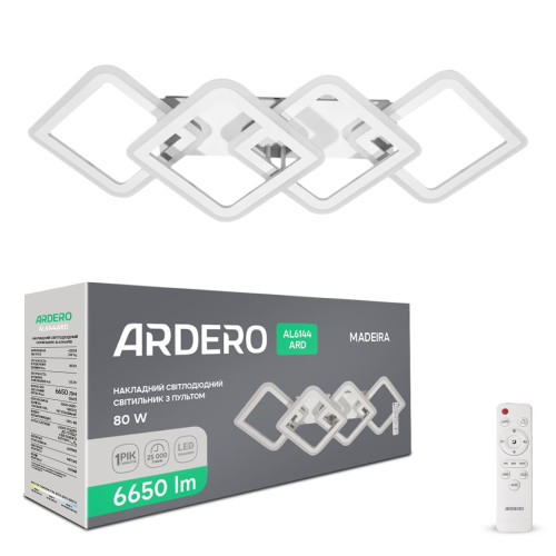 Світлодіодна накладна люстра Ardero AL6144ARD MADEIRA 80Вт білий