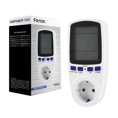 Розетка з лічильником електроенергії енергометр Feron TM55
